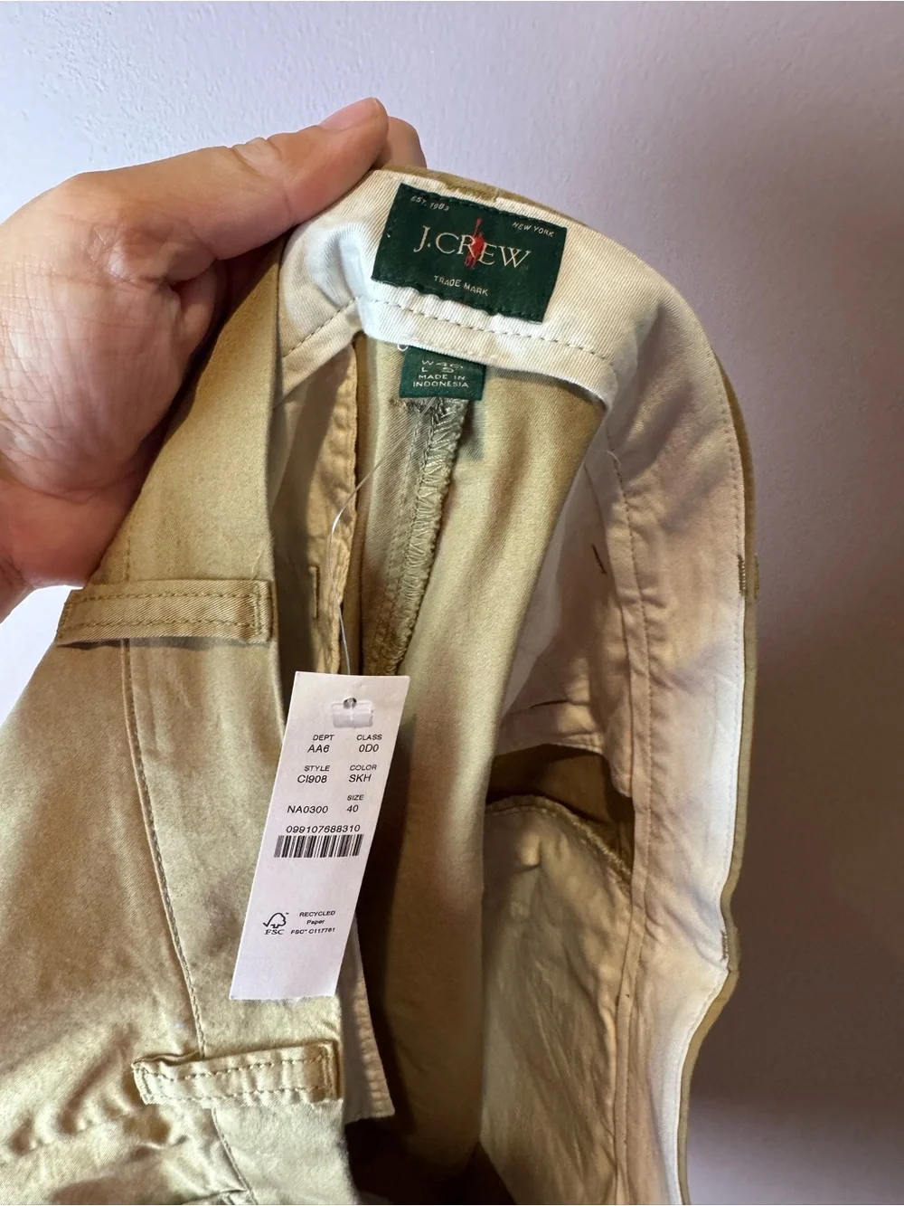 NWT J Crew Men’s Portsider Short Tan 40 CI980